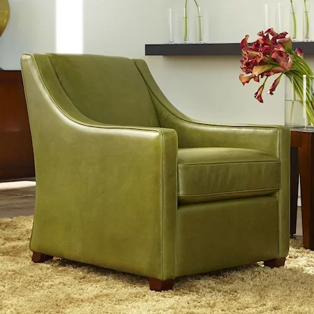 Contemporary Accent Chair with Wood Feet